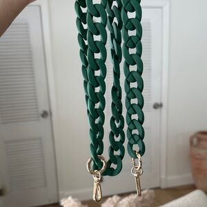 Green LaCoque Française Phone/Bag Strap with Gold Clasps